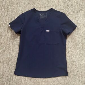 Figs Navy Scrub Top XS